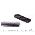 Simple black eyeshadow case wholesale rectangle eyeshadow packaging with mirror 3 color eyeshadow pan packaging